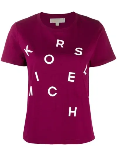 Michael Michael Kors Logo Print T-shirt In Purple