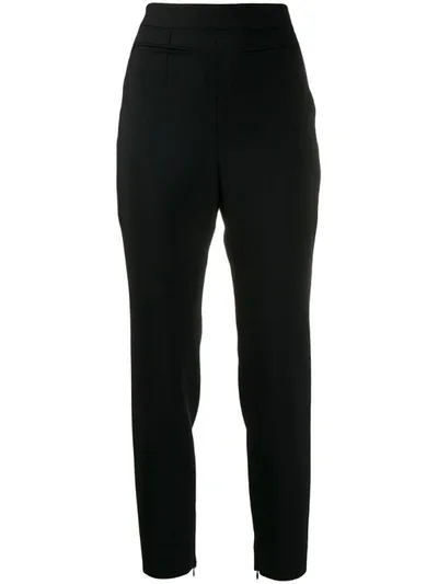 Alexander Mcqueen High-rise Slim-fit Trousers In Black