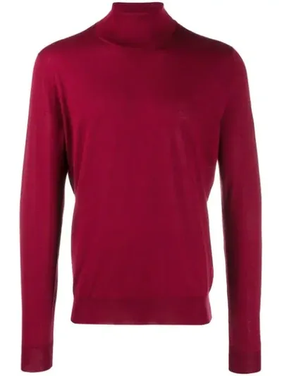 Corneliani Slim-fit Roll-neck Jumper In Red