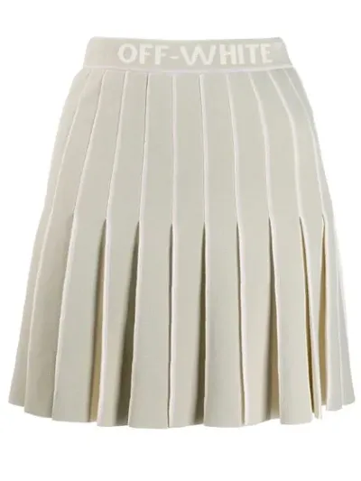 Off-white Pleated Mini Skirt In Grey