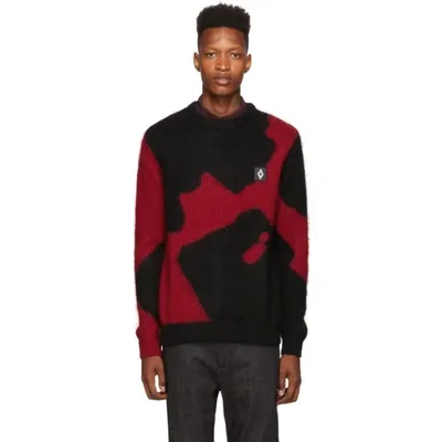 Marcelo Burlon County Of Milan Two-tone Logo Patch Jumper In 1020 Blkred