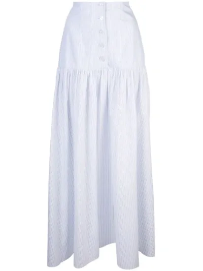 Arias Button Front Skirt In White