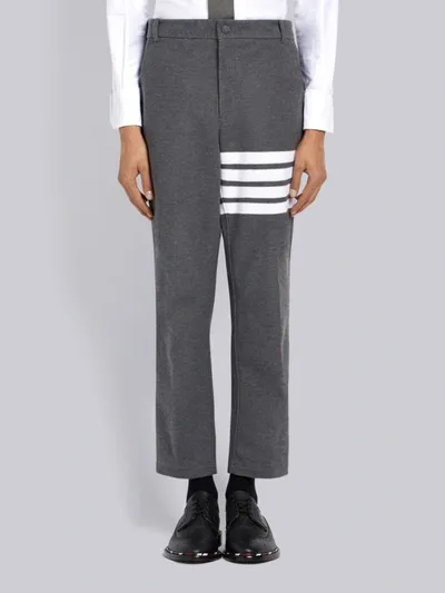 Thom Browne 4-bar Cropped Chino Trousers In Grey