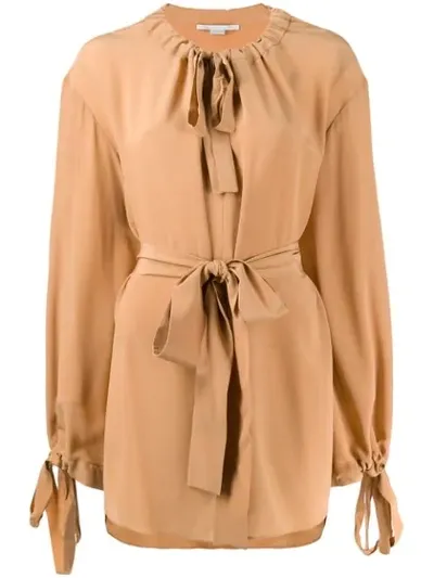 Stella Mccartney Tie Neck Blouse In Brown