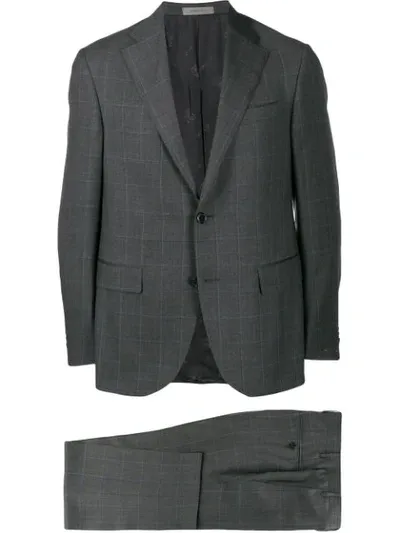 Corneliani Check Two-piece Formal Suit In Grey