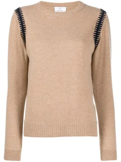 Allude Embroidered Shoulder Jumper In Neutrals