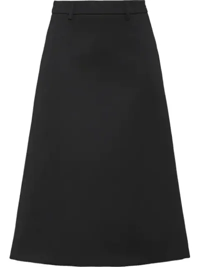 Prada Natté Gabardine Skirt In Black