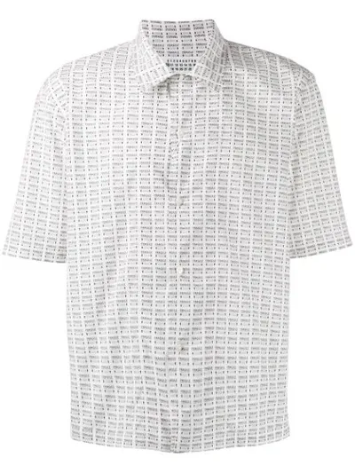 Maison Margiela Fragile Print Short-sleeved Shirt In White