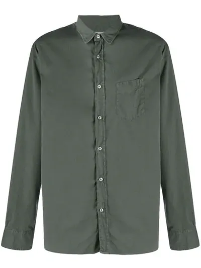 Officine Generale Lipp Stitch Shirt In Green