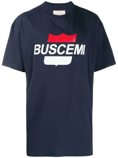 Buscemi Printed Logo T-shirt In Blue