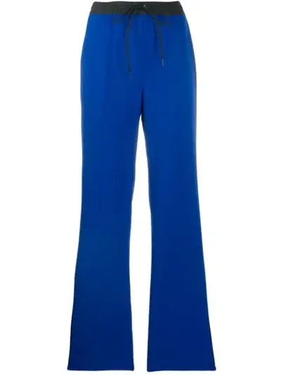 P.a.r.o.s.h Contrast Waistband Trousers In Blue