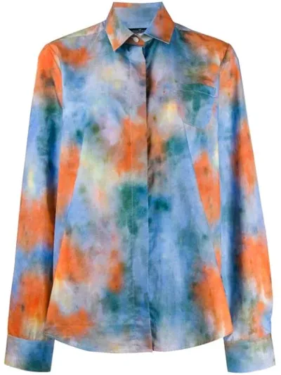 Rokh Tie-dye Print Shirt In Blue