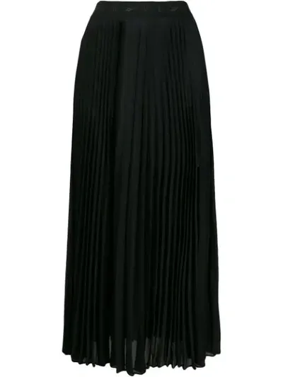 Victoria Beckham High-waisted Pleated Skirt In Black