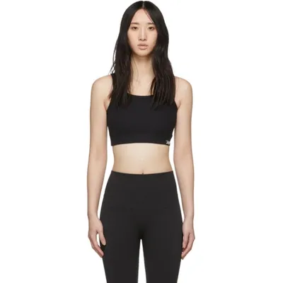 Victoria Beckham Black Rib Crop Tank Top