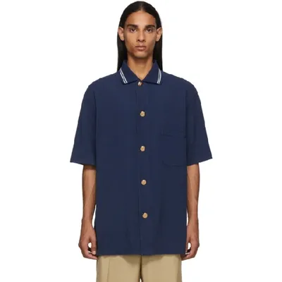 Gucci Logo-engraved Button-down Cotton Polo Shirt In Green