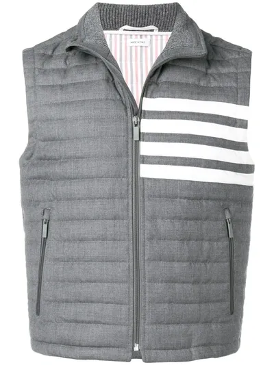 Thom Browne Grey 4-bar Stripe Padded Gilet