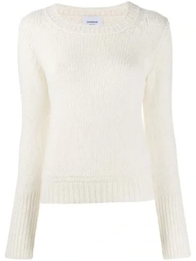 Dondup Round Neck Knitted Sweater In Neutrals