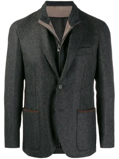 Corneliani Giacca Layered Blazer In Grey