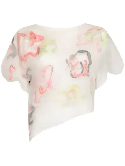 Susan Fang Top Mit Sheer-effekt In White