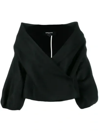 Rochas Wrap Front Jacket In Black