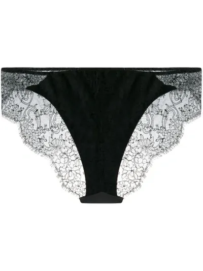 Carine Gilson Briefs With Lace Detail In Black