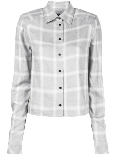 Rta Long-sleeved Check Shirt In Grey