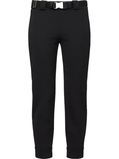 Prada Zip Detail Trousers In Black