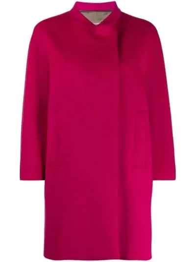 Alberto Biani Off-centre Coat In Pink