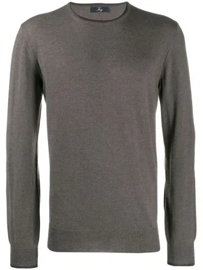 Fay Round Neck Sweater In Grey