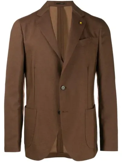 Lardini Classic Fitted Blazer In Brown