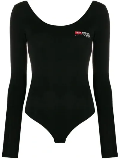 Diesel Long-sleeve Body With Logo Print In Black