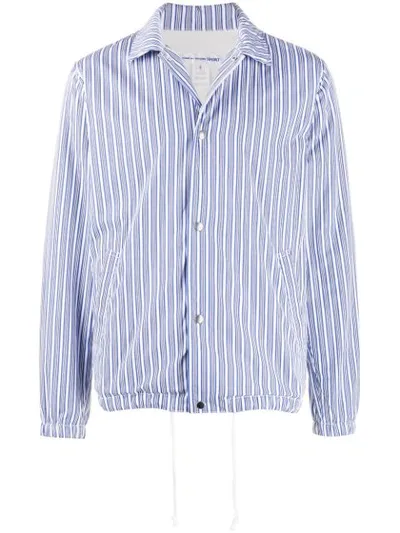 Comme Des Garçons Shirt Striped Shirt Jacket In Blue