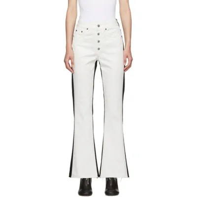 Mm6 Maison Margiela Mm6 Two Tone Flared Jeans In Black