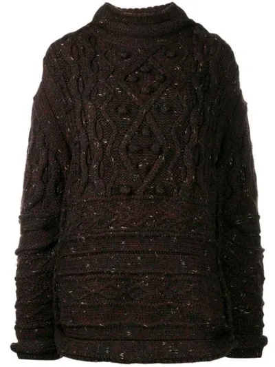 Pre-owned Jean Paul Gaultier '1990s Cable Knit Sweater In Brown