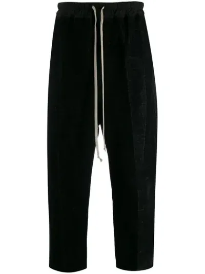 Rick Owens Cropped Track Pants In Black