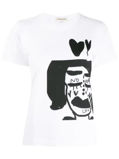 Comme Des Garçons Graphic T-shirt In White