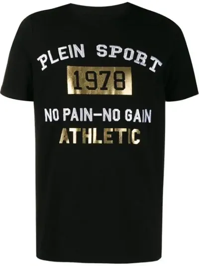 Plein Sport Embroidered Logo T-shirt In Black