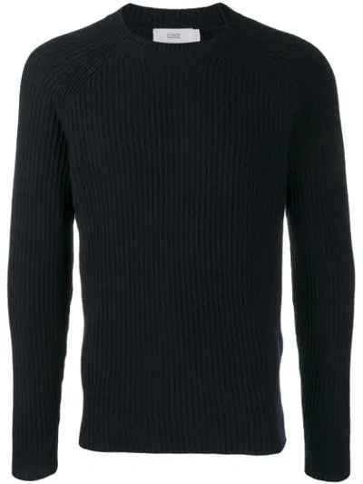 Closed Ribbed Jumper In Blue