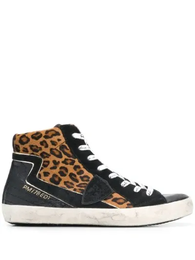 Philippe Model Black Beige Leo Paris Sneaker In Multicolour