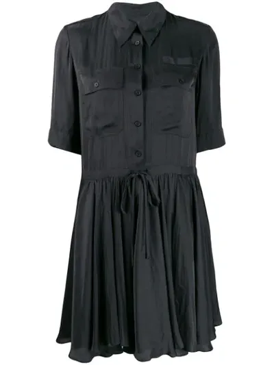 Zadig & Voltaire Satin Robe Chemise In Black