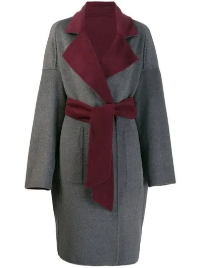 Karl Lagerfeld Reversible Wrap Coat In Green