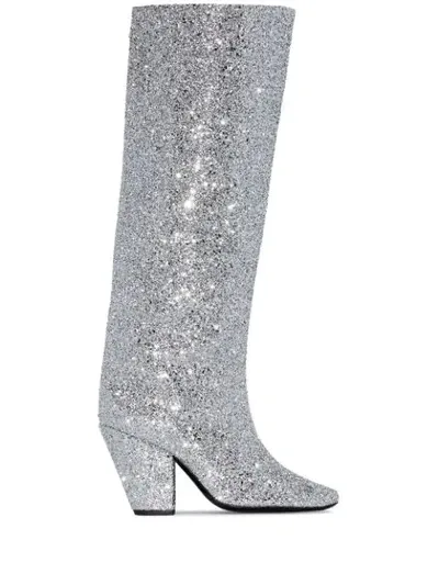 Simon Miller Glitter-effect 100mm Boots In Silver