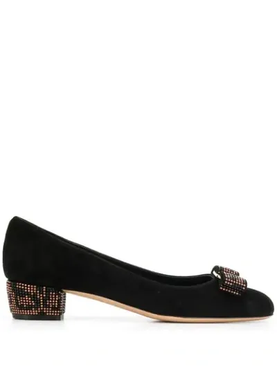 Ferragamo Vara Mosaic Pumps In Black