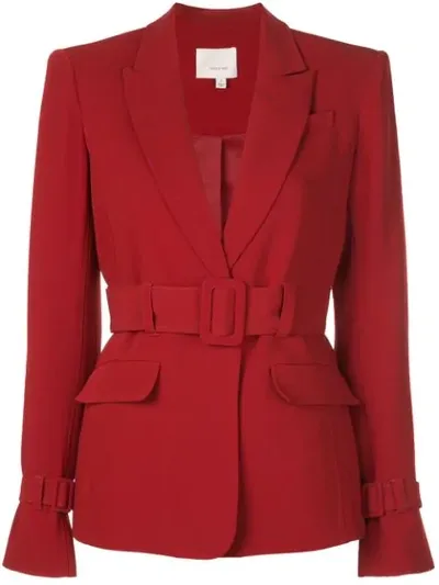 Cinq À Sept Cinq A Sept Corina Belted Crepe Blazer In Red