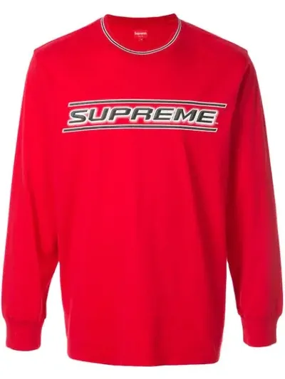 Supreme Bevel Long Sleeve Top In Red