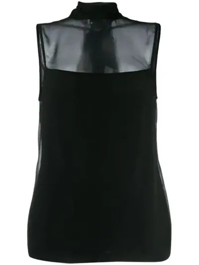 Neil Barrett Sheer Panel Blouse In Black