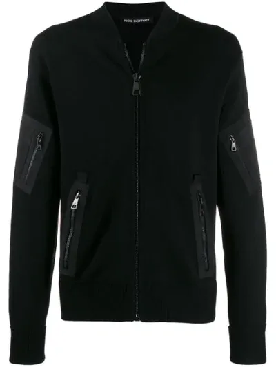 Neil Barrett Zip-detail Cardigan In Black