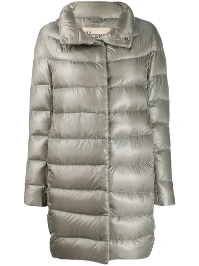 Herno Glossy Puffer Jacket In Grey