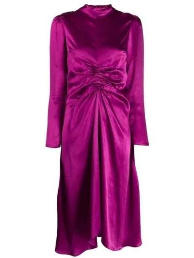 Sies Marjan Ruched Fluid Dress In Pink