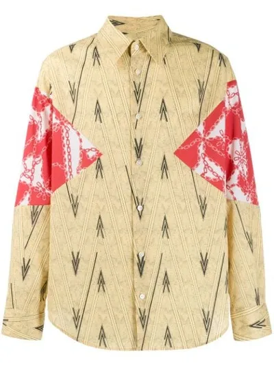 System Printed Shirt In Yellow